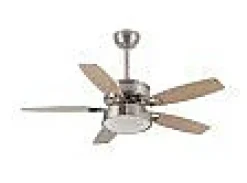 AKUNADECOR Ventilador Dc Braw Niquel Led 5 Aspas Y Control Remoto Plateado Online
