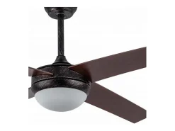 AKUNADECOR Plafón-Ventilador Dc Ciro Cuero Nogal E27 Con Mando A Distancia Dorado