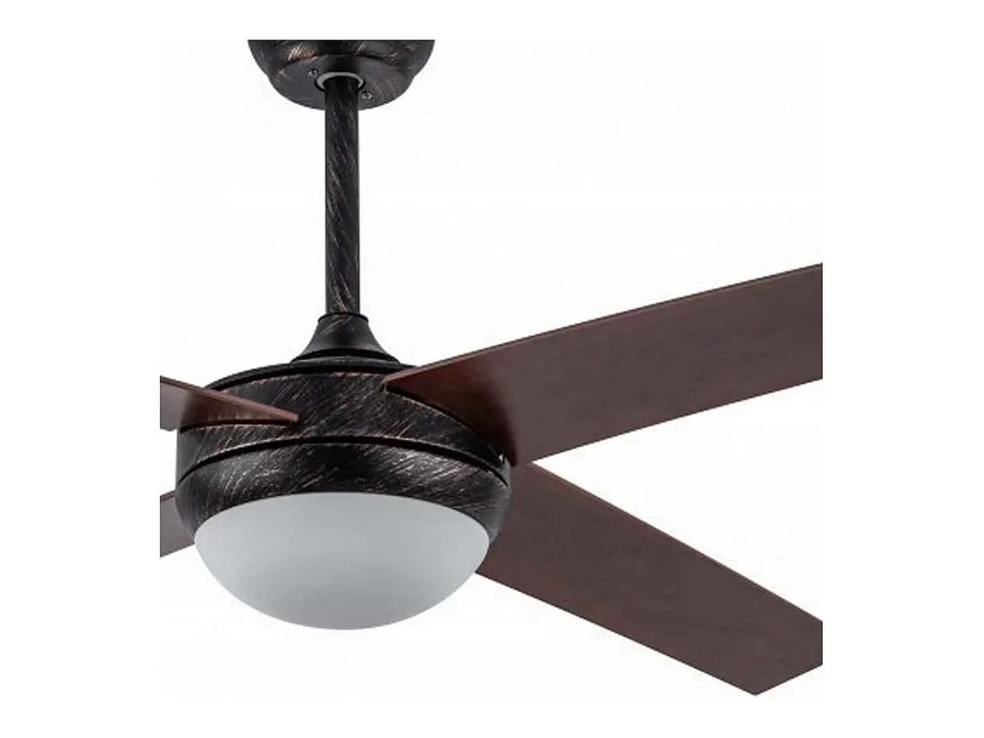 AKUNADECOR Plafón-Ventilador Dc Ciro Cuero Nogal E27 Con Mando A Distancia Dorado