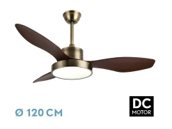 AKUNADECOR Plafón-Ventilador Dc Hayate L Led Memoria De Color Y Temporizador Dorado