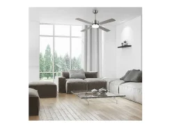 AKUNADECOR Plafón-Ventilador Dc Hupe Niquel Led Cct Regulable Y Control Remoto Plateado