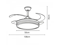 Best AKUNADECOR Ventilador Dc Led Asgard 4 Aspas Led Integrado Y Memoria Color Blanco