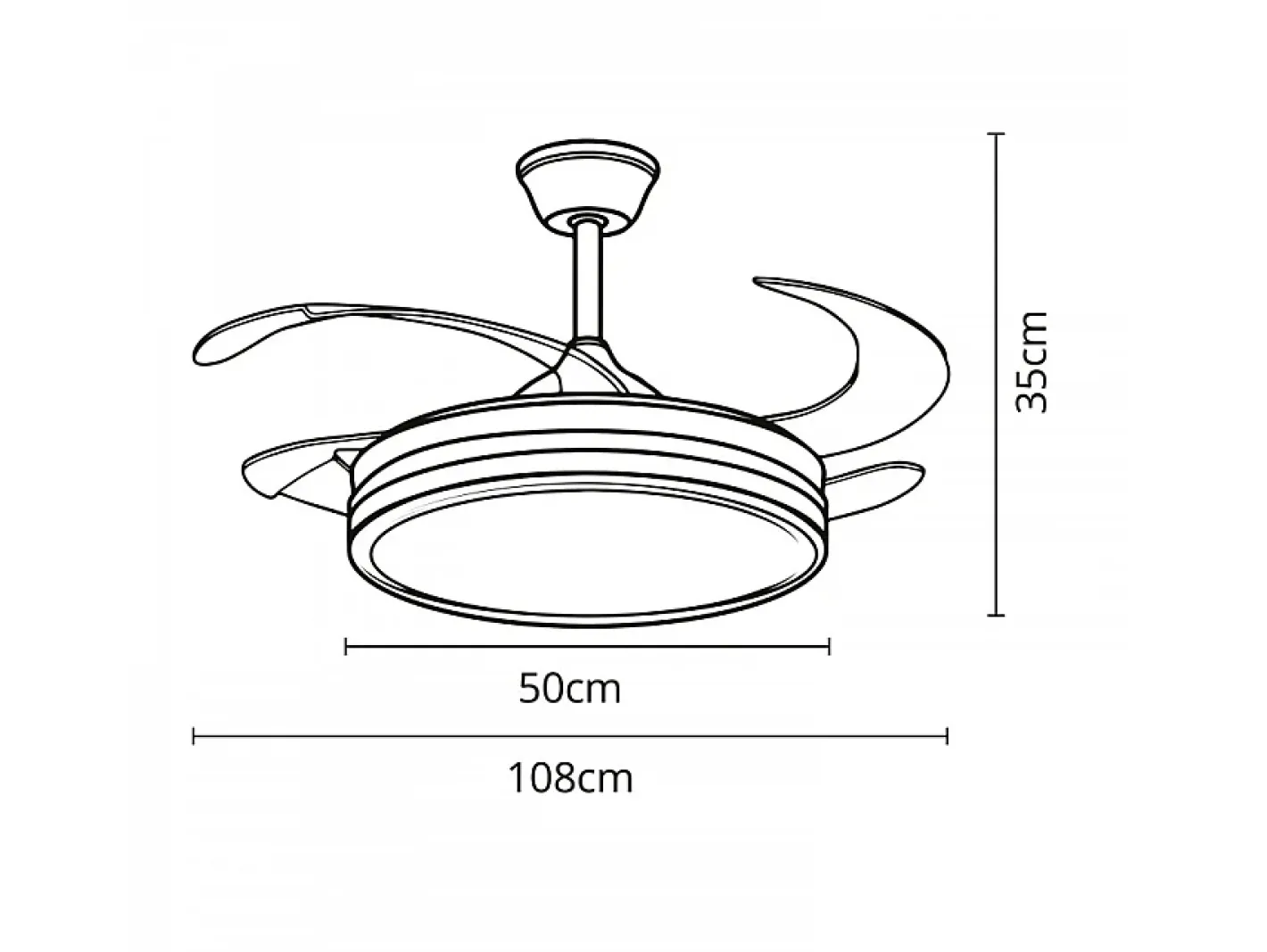 Best AKUNADECOR Ventilador Dc Led Asgard 4 Aspas Led Integrado Y Memoria Color Blanco