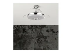 AKUNADECOR Plafón-Ventilador Dc Noto Cromo Led Con Altavoz Y Conectividad Bluetooth Plateado