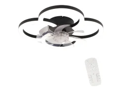 NETTLIFE Ventilador de techo LED con iluminación - 40 W, silencioso, , con control remoto, temporizador regulable de 6 velocidades Negro Clearance