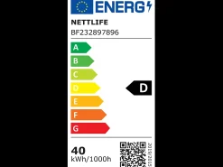 NETTLIFE Ventilador de techo LED con iluminación - 40 W, silencioso, , con control remoto, temporizador regulable de 6 velocidades Negro Clearance