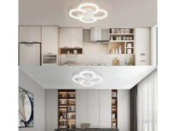 NETTLIFE Ventilador de techo LED con iluminación, silencioso, con control remoto, luz de techo regulable, temporizador de 6 velocidades, color Blanco Online