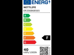 NETTLIFE Plafón-Ventilador de techo con iluminación LED, silencioso, con control remoto, 40 W, regulable, 6 velocidades Blanco