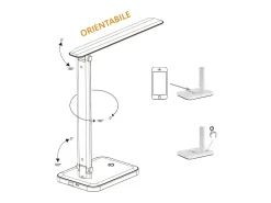 Lámpara De Mesa-VERA - Lámpara de mesa LED CCT con carga inalámbrica sin cables Blanco