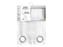 Soleil d'ocre Ropa De Casa-Visillo con ojales ventanal 280x250 cm LAURENE, por Blanco