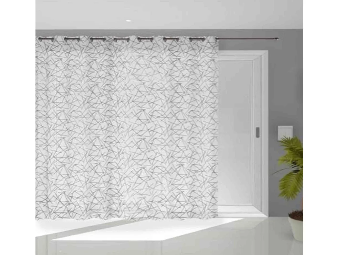 Soleil d'ocre Ropa De Casa-Visillo con ojales ventanal 280x250 cm LUC, por Blanco