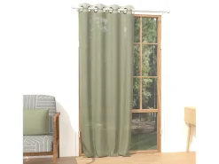 Soleil d'ocre Ropa De Casa-Visillo con ojales 135x250 cm ALIX caqui , por Verde
