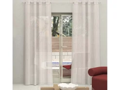 Clearance Soleil d'ocre Visillo con ojales 135x250 cm CHARLIE, por Rojo