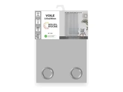 Soleil d'ocre Visillo con ojales 135x250 cm DOLLY claro, por Gris