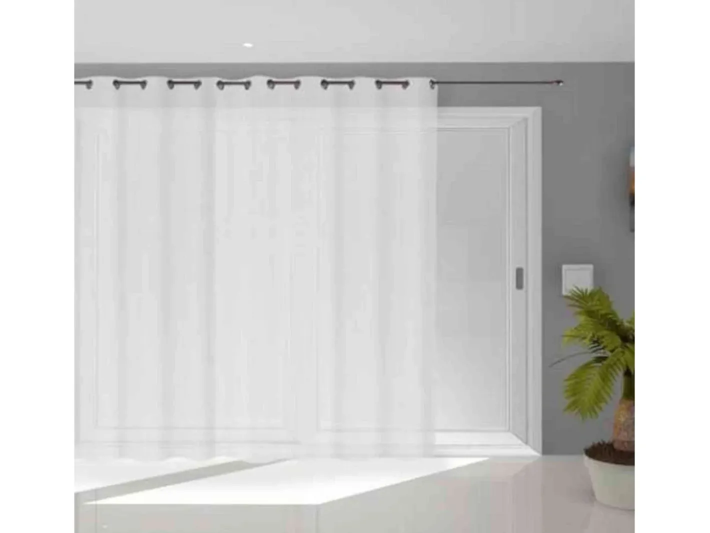 Soleil d'ocre Ropa De Casa-Visillo con ojales 280x250 cm DOLLY , por Blanco
