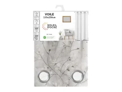 Soleil d'ocre Ropa De Casa-Visillo con ojales 135x250 cm OSAKA, por Blanco