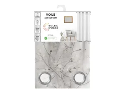 Soleil d'ocre Ropa De Casa-Visillo con ojales 135x250 cm OSAKA, por Blanco
