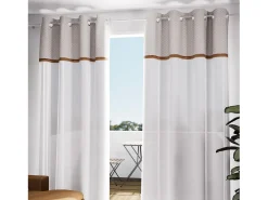 Soleil d'ocre Ropa De Casa-Visillo de algodón con ojales 135X250 cm CANDICE, por Beige