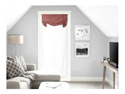 Online Soleil d'ocre Visillo para puerta ventana 70x200 cm VICHY , algodón jacquard Rojo