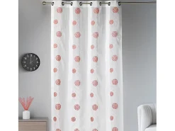 Ropa De Casa-Visillo refinado fantasía bordado círculos Rojo