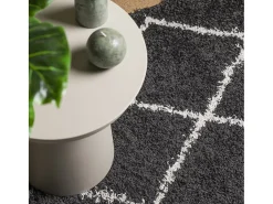Garden Furniture Vito Alfombra de pelo largo moderna PAMPLONA y crema 100x200cm Negro Sale