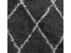 Garden Furniture Vito Alfombra de pelo largo moderna PAMPLONA y crema 100x200cm Negro Sale