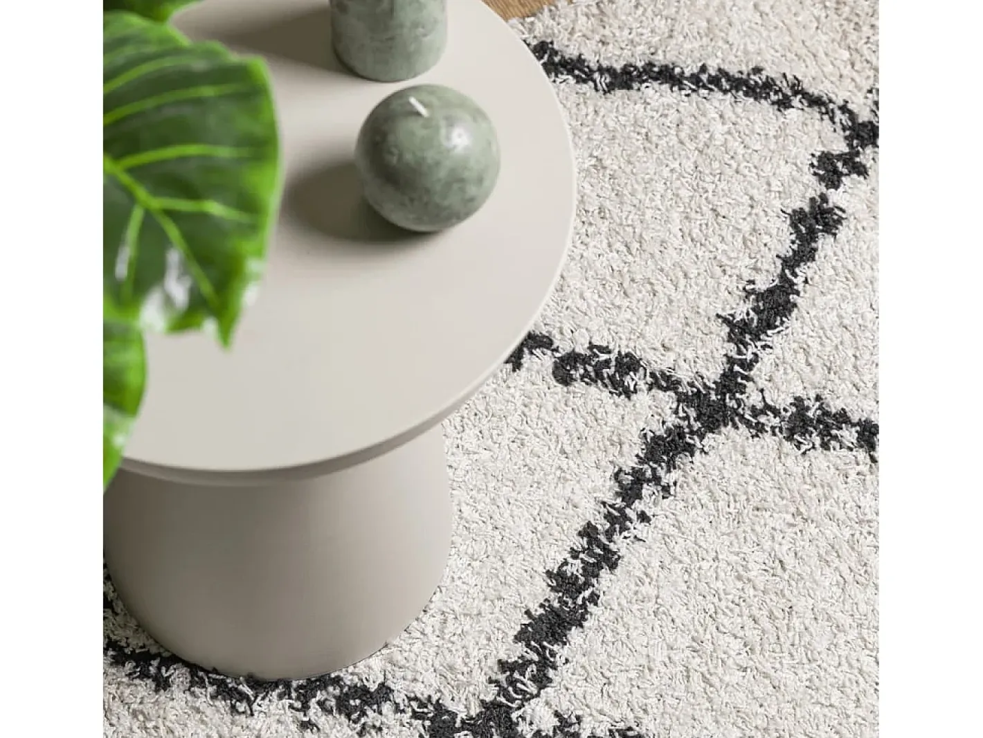 Sale Garden Furniture Vito Alfombra de pelo largo moderna PAMPLONA crema y 100x200cm Negro
