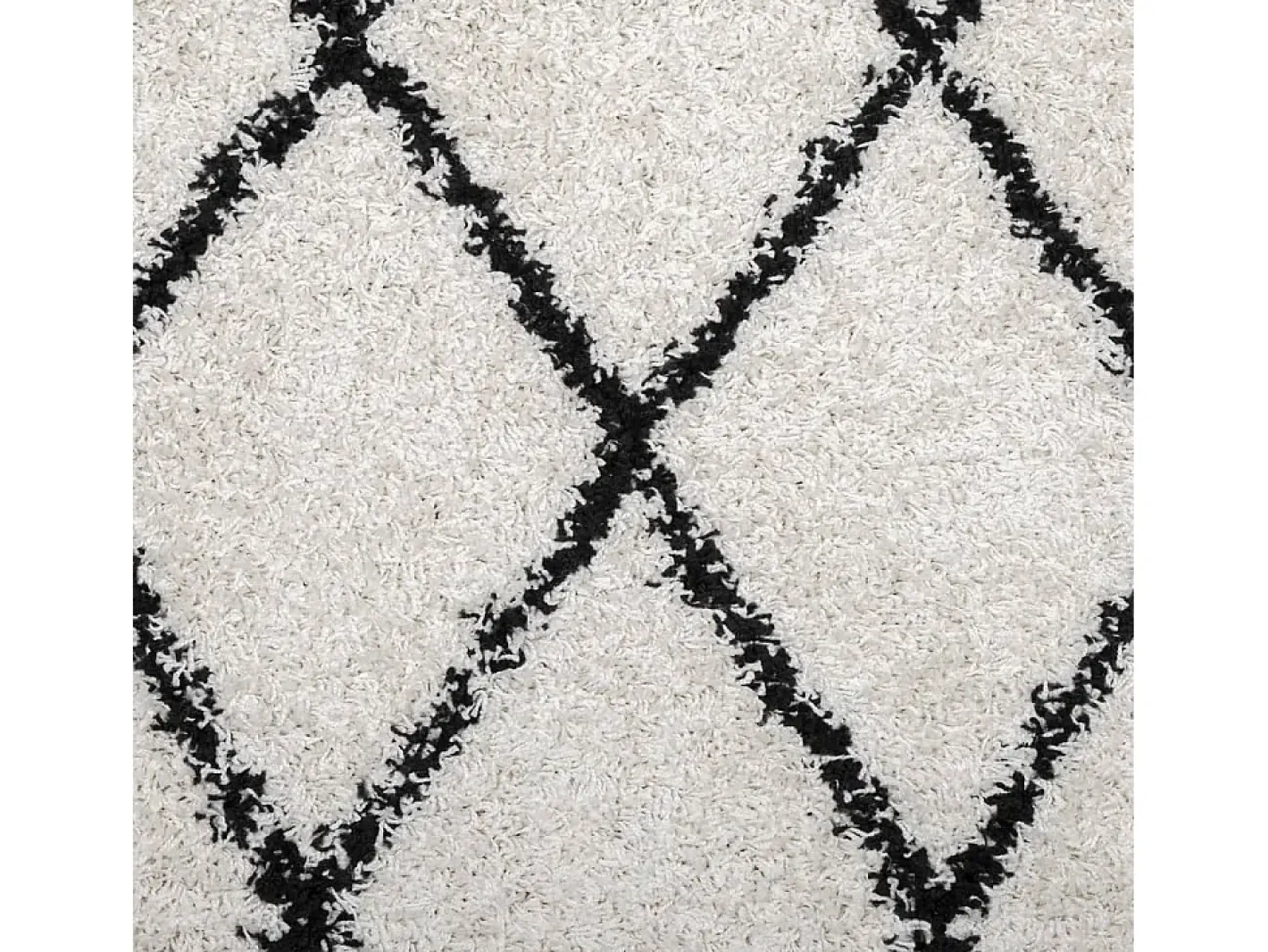 Sale Garden Furniture Vito Alfombra de pelo largo moderna PAMPLONA crema y 100x200cm Negro