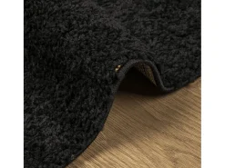 Outlet Garden Furniture Vito Alfombra peluda de pelo largo moderna PAMPLONA negra 140x200 cm Negro
