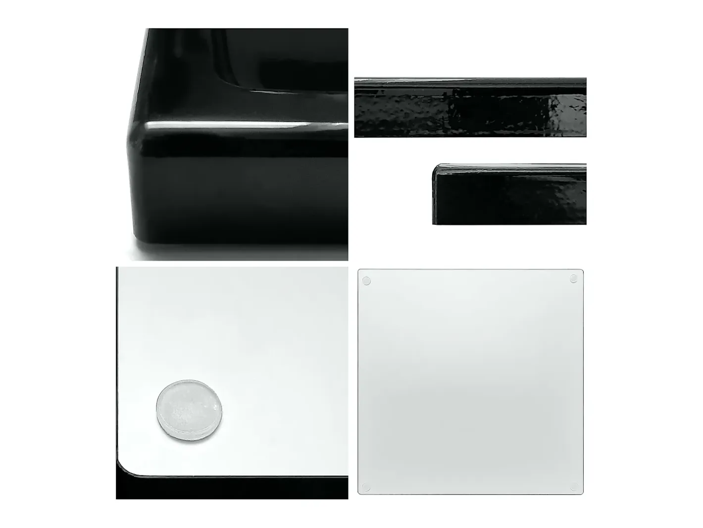 Presentación Y Servicio-Vladon Cuenco decorativo Maya, moderno Plato decorativo cuadrado, (20 x 1,8 x 20 cm) Gris