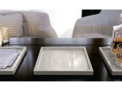Vladon Cuenco decorativo Maya, moderno Plato decorativo cuadrado, Gris arena de alto brillo (20 x 1,8 x 20 cm) Beige