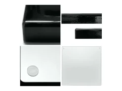 Presentación Y Servicio-Vladon Cuenco decorativo Maya, moderno Plato decorativo cuadrado, de alto brillo, Juego de 2 (20 x 1,8 x 20 cm) Negro
