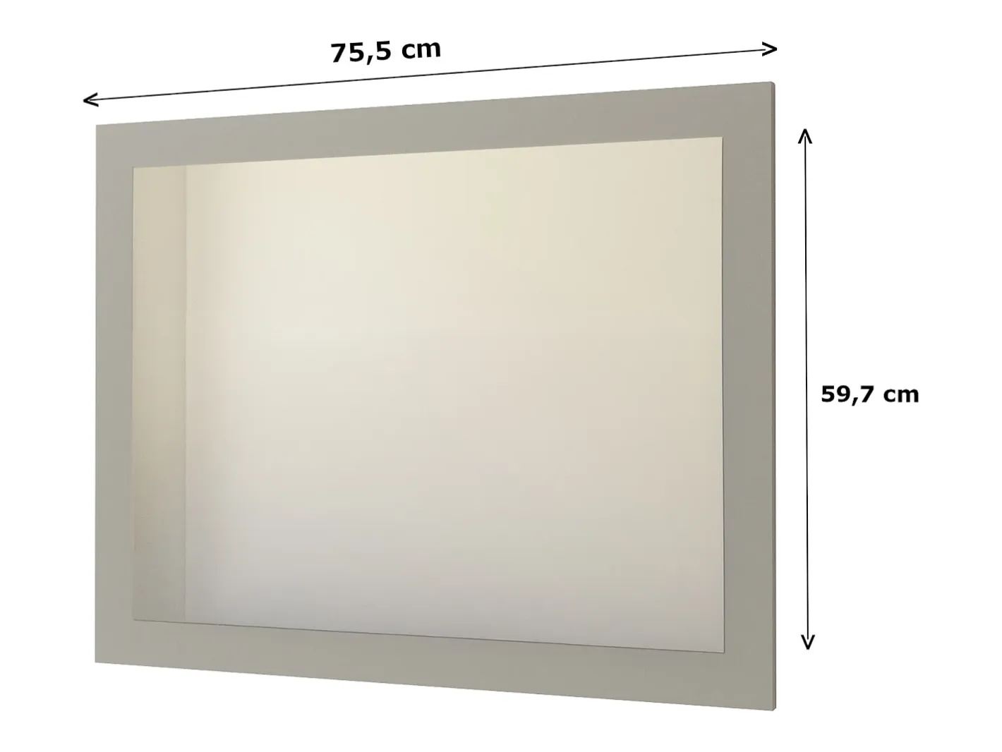 Vladon Espejo Löhne, Espejo de pared con Marco moderno, mate (75,5 x 59,7 cm) Blanco Sale