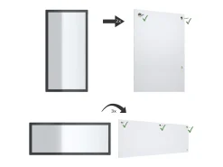 Espejo De Pared|Espejo-Vladon Espejo Lima, Espejo de pared con Marco moderno, Blanco de alto brillo (139 x 55 cm) Caqui