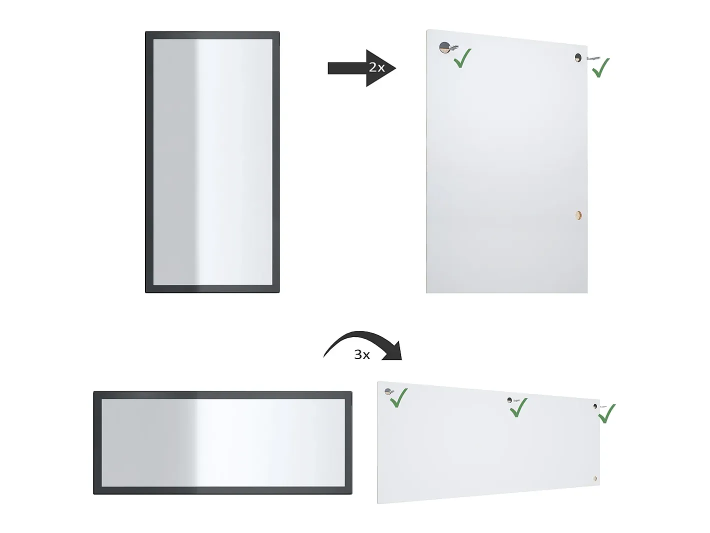 Espejo De Pared|Espejo-Vladon Espejo Lima, Espejo de pared con Marco moderno, Blanco de alto brillo (139 x 55 cm) Violeta
