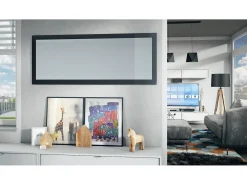 Vladon Espejo Lima, Espejo de pared con Marco moderno, Blanco de alto brillo (139 x 55 cm) Negro Online