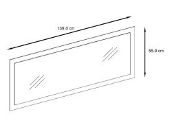 Sale Vladon Espejo Lima, Espejo de pared con Marco moderno, Blanco de alto brillo (139 x 55 cm) Gris
