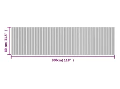 Garden Furniture Wakil Alfombra rectangular bambú marrón oscuro 80x300 cm Gris antracita