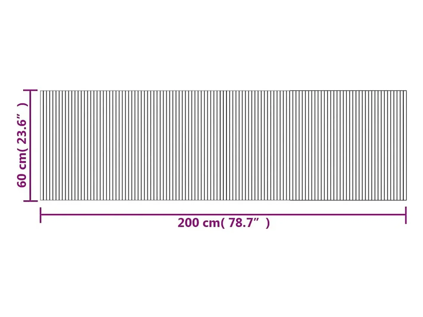 Garden Furniture Wakil Alfombra rectangular bambú 60x200 cm Gris Hot
