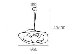 Online Warped Sospensione D.65 Cm. 1 Luce Sabbia Marru00f3n