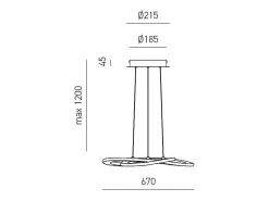 Yara Lámpara de araña LED moderna 50W Suspensión regulable 4000K luz cálida, diseño aros de aluminio 67x120cm, 2400lm, LED integrado IP20 Blanco Clearance