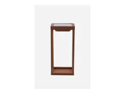 Iluminación Exterior-Zafferano - Farol solar para el hogar de 2 LED, 37,3 cm, lámpara de pared y mesa de 2 W con batería y sensor crepuscular - Corten Marru00f3n