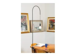 Hot Zafferano - Lámpara de mesa de alambre con abrazadera, giratoria 200°, H152 cm, metal pintado, bombilla E27 máx. 60 W incluida - Blanco