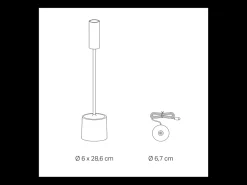 New Zafferano - Lámpara de mesa LED recargable Carolina con atenuación táctil - Para interior y exterior - Latón cepillado Dorado