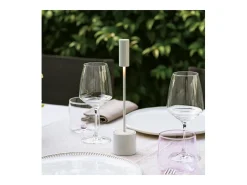 New Zafferano - Lámpara de mesa LED recargable Carolina con atenuación táctil - Para interior y exterior - Latón cepillado Dorado