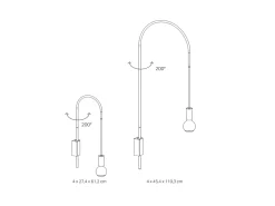 Aplique Para Pared-Zafferano - Lámpara de pared Filo, giratoria 200°, metal pintado, bombilla E27 máx. 60 W incluida, altura 61 cm - Blanco