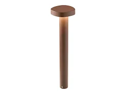 New Zafferano Ciottolo - Baliza LED exterior IP54 7W 3000K diseño moderno en aluminio para jardines y caminos - 70 cm Corten Marru00f3n