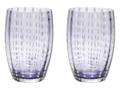 Clearance Zafferano Perle Glass colores mezclados 2 - Vidrio coloreado soplado, 32 cl, hecho a mano - Juego de 6 vasos artesanales para agua o cócteles Multicolor