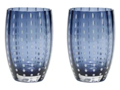 Clearance Zafferano Perle Glass colores mezclados 2 - Vidrio coloreado soplado, 32 cl, hecho a mano - Juego de 6 vasos artesanales para agua o cócteles Multicolor