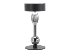 Lámpara De Mesa-Zafferano Royal Family Wi-Fi - Lámpara de mesa LED inteligente recargable, regulador táctil, 36 h de duración de batería - Aluminio titanio y vidrio Negro
